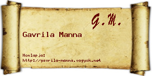 Gavrila Manna névjegykártya